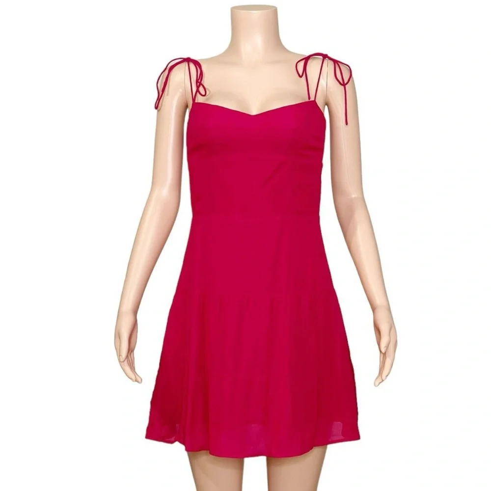 REFORMATION Othello Mini Dress, Rhubarb, 8 (US)
